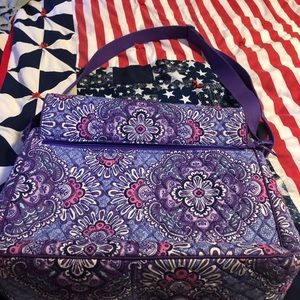 Vera Bradley laptop case like new. Purple. Lots of pockets and adjustable strap.